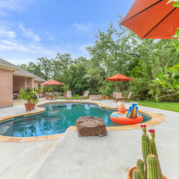 Rustic Freeform Pool with Jump Rock