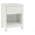 Bentley Designs - Atlanta White Painted Furniture 1-Drawer Bedside Cabinet - Atlanta White Painted 1 Drawer Bedside Cabinet features simple clean lines and a timeless style. The range is available in two tone, white painted or natural oak options, to suit any taste. Also manufactured with intricate craftsmanship to the highest standards so you know you are getting a quality product.
