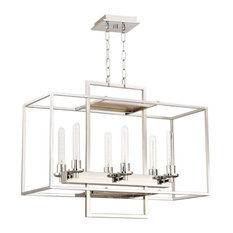 Craftmade Cubic 6-Light Linear Chandelier, Chrome