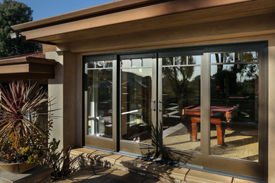 Inspiration for a mediterranean backyard patio remodel in San Diego with no cover