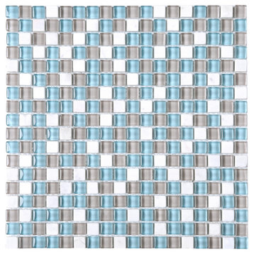 11.75"x11.75" Sadie Mosaic Tile Sheet, Green, Beige and White