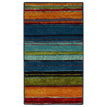 Mohawk Home - Mohawk New Wave Rainbow Multi, 1'8"x2'10" - Rendered in a variety of versatile color palette options, the Mohawk Home Rainbow Area Rug features brushstroke inspired stripes that instantly bring any space to life. Flawlessly finished, this collection features bold color clarity and richly defined details with the dependable durability needed for busy households. The dense pile is created with a premium wear dated nylon yarn that provides sumptuous softness and proven stain resistance power while the durable latex backing offers precise placement during daily wear and tear. This area rug is available in runners, scatters, 5x8, 8x10, and other popular area rug sizes, making it ideal for any indoor space, including the living room, dining room, bedroom, office, hallways, entryways, and more.