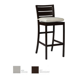Charleston Farmhouse Wrought Aluminum Stationary Bar Stool by Summer Classics - Outdoor Bar Stools And Counter Stools