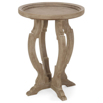 Ridge French Country Accent Table With Round Top, Natural