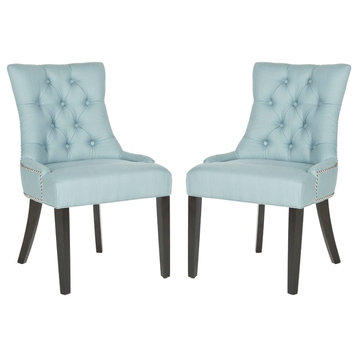 Safavieh Harlow Tufted Ring Chairs, Set of 2, Light Blue, Fabric