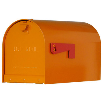 Mid Modern Rigby Curbside Mailbox, Orange
