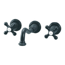 Belle Foret Wall-mounted Vessel Filler with Metal Cross Handles - Kitchen Faucets