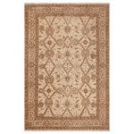 Bareens Designer Rugs - Boho Chic Ziegler Rosette Beige Blue Hand-Knotted Wool Rug - 8'9'' x 12'10'' - Enhance the ambiance of your home with this magnificent Persian-influenced Turkish hand-knotted rug made by skilled artisans capable of creating the most exceptional vegetable dyes and hand-spun wool. This exquisite handmade rug is a one-of-a-kind Peshawar Kafkaz, otherwise identified as Chobi, Chobi Peshawar, Oushak, or Ziegler rug. These handmade rugs are crafted in Pakistan utilizing superior-quality wool imported from Australia, New Zealand, and Korea in two types of weaves: the Persian weave and the Mori weave. This rug is meticulously crafted by hand using the finest natural vegetable dyes extracted from local plants. The artisans use a blend of hand-spun local and fine merino wool, resulting in a rug with a compelling texture, higher lanolin content, and longer staple. The artisans occasionally incorporate natural or artificial silk into the pile to enhance specific motifs. The finished product is an awe-inspiring execution of flawless design and an understated palette that exudes elegance.
