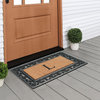 A1HC Rubber & Coir Paisley Border Monogrammed Outdoor Doormat 18"X30", Black, L