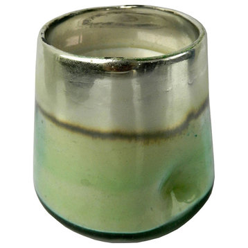 Scented Soy Wax Candle,Rose and Cedar,Green