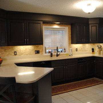 Golden Oak to Espresso Brown Cabinet
