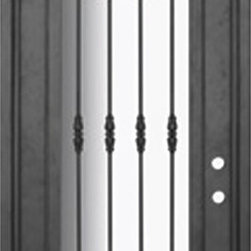 Barcelona 36x96  Round Top Wrought Iron Single Door 14 Gauge Steel - Front Doors