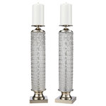 Elk Home - Elk Home D4407/S2 Chaufer - 20" Candle Holder (Set of 2) - Featuring an elegant, heavyweight, crystal glass pChaufer 20" Candle H Polished Nickel/Clea