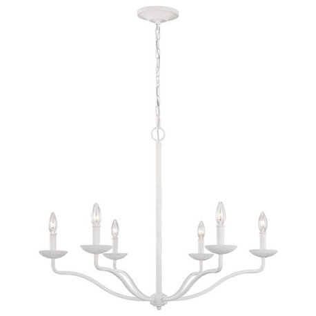 Murray Feiss F3130/6PSW 6, Light Chandelier, Plaster White