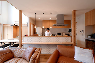 Photo of a modern living room in Kobe.