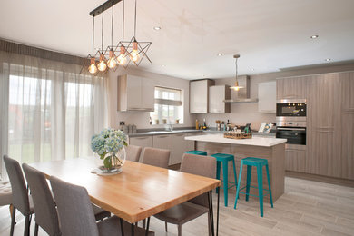 Kitchen and dining living. Show Home for Burkhard Homes, Yorkshire.