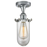 Innovations Lighting - Kingsbury 1-Light LED Flush Mount, Polished Chrome, Glass: Clear - The Austere makes quite an impact. Its industrial vintage look transports you back in time while still offering a crisp contemporary feel. This sultry collection has a 180 degree adjustable swivel that allows for more depth of lighting when needed.