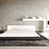 Modloft Worth Upholstered Platform Bed, White on Gray Oak, King