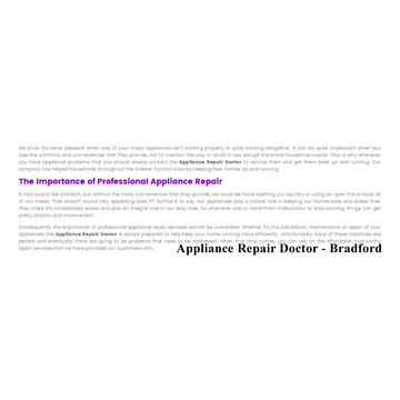 Top Appliance Repair Bradford ON - Appliance Repair Doctor (289) 831-1629