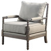Best Master West Palm Solid Wood Living Room Accent Chair in Rustic Oak/Taupe
