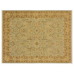 Bareens Designer Rugs - Tabriz Pak Persian Jerold Beige/Green Wool Rug - 4'2'' x 6'4'' - Designed with mesmerizing intricacy and gorgeous color palette, this hand-knotted masterpiece demonstrates the beauty and electrifying thrill of Pak Persian art. These meticulously hand-knotted Pak-Persian rug is made with pure wool and features breathtaking traditional, transitional, and tribal designs in bold luxurious color pallets. Known for their intricate designs these rugs are a reproduction of Persian rugs, made in Pakistan with unique Mughal designs. Made by master weavers using the same Persian texture, design and dying technique, we wanted to produce the most significant manifestation of Persian art, life, and culture. This rug is most famous for its exceptional quality, incredible designs, patterns, and vibrant rich color. Pak-Persian rugs made with Persian weave with high knot counts, which enables the high intricacy and detail found in the patterns are also referred to as "State of art", each color adds a rich beautiful detail in the artwork of this rug. The design, color, and beautiful chromatic composition with a vibrant sheen with intricate designs, exude beauty, elegance, and quality make this rug a masterpiece of its own.