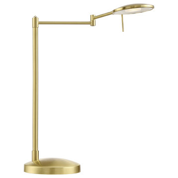Dessau Turbo Swing Arm Table Lamp, Satin Brass