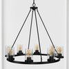 Coronet 3-Light Iron Glass LED Chandelier, Black, Width: 33.5"