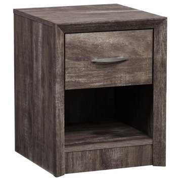 Atlin Designs 1-Drawer Engineered Wood Nightstand in Brown Washed Oak