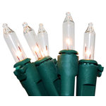 LumaBase Luminarias - 100 Mini String Lights, Set of 2, Clear - Bring a soft glow to your home or gathering with electric mini string lights. Featuring 100 slender lights on 2 green cords, these strands of twinkling lights can be strung on trees, shrubs, patio umbrellas, roof tops and mantels for a lovely radient accent .Use Indoors or Outdoors for 3000 hours of light. Included :2 UL Listed 30'  String Lights with End to End Connectors