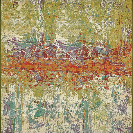 Unique Loom Multicolored Crumpled Outdoor 6' 0 x 6' 0 Square Rug