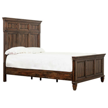 Pemberly Row California King Wood Panel Bed in Weathered Burnished Brown