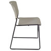 Kobe 36" Round Breakroom Table- Grey & 4 Zeng Stack Chairs- Grey