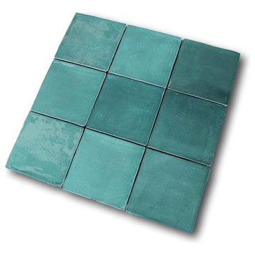 Mestizaje Zellige 5 x 5 Ceramic Tiles - Turques, 9 Sq Ft