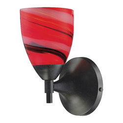 ELK Lighting - Celina 1-Light Sconce, Dark Rust With Candy Glass - Wall Sconces