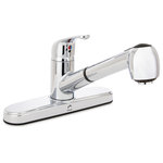 Keeney - Stylewise B1812-50 Single Handle Pull-Out Kitchen Faucet, Polished Chrome - The Stylewise by Keeney affordable faucets are a great fit for any home, rental property, apartment, RV, camper, or business where an affordable faucet with a classic look is needed. This kitchen faucet features a pull-out spray head with single handle control in polished chrome (non-metallic construction). It fits the standard kitchen sink design with 8-in. spacing and an eco-friendly 1.8 GPM flow rate. You can install with confidence knowing Stylewise by Keeney faucets are backed with a Limited Lifetime Warranty.