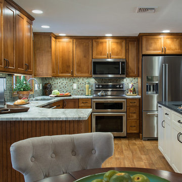 Maple cabinets with ginger stain
