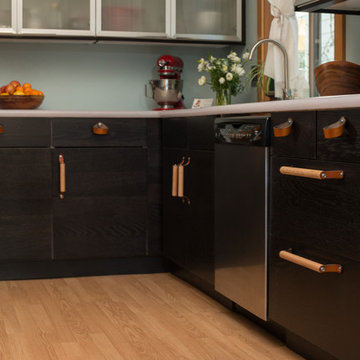 IKEA Kitchen Remodel with Leather Drawer Pulls