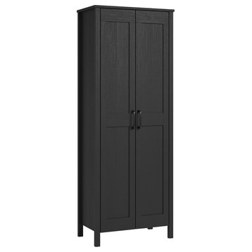 Sauder Engineered Wood 2-Door Storage Cabinet in Raven Oak Finish