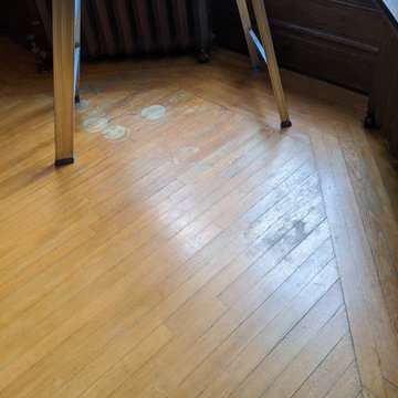 A Sand and Finish, done with a Custom Stain of a beautiful Ash Floor