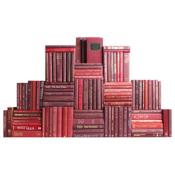 Modern Bordeaux Book Wall, Set of 100