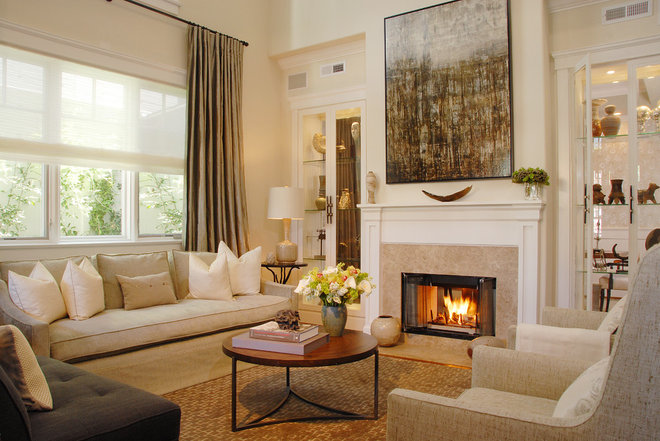 Transitional Living Room by Annette English & Associates