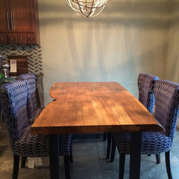 Reclaimed Elm Live Edge Slab Dining Table - Dining Tables