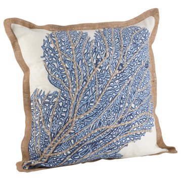 Sea Fan Coral Print Cotton Down Filled Throw Pillow