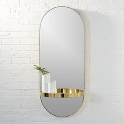 caplet oval mirror with shelf | CB2 - Mirrors