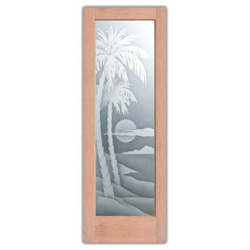 Interior Prehung Door or Interior Slab Door - Palm Sunset - Cherry - 28" x...