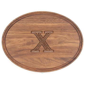BigWood Boards Oval Monogram Walnut Cheese Board, X