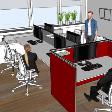 3D Visualisierung - 5er Team Büro