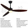 48" Modern LED Ceiling Fan made of Solid Wood with Remote Control, White, Dia35.8xh11.0", Light Wood Blades, Without Lamp