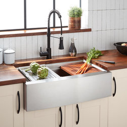 32" Workspace Stainless Steel Farmhouse Sink - Kitchen Sinks