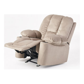 GDF Studio Raymond Latte Beige Fabric Glider Recliner Club Chair -  Contemporary - Recliner Chairs - by GDFStudio | Houzz